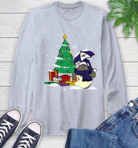 Baltimore Ravens NFL Football Cute Tonari No Totoro Christmas Sports Long Sleeve T-Shirt 6