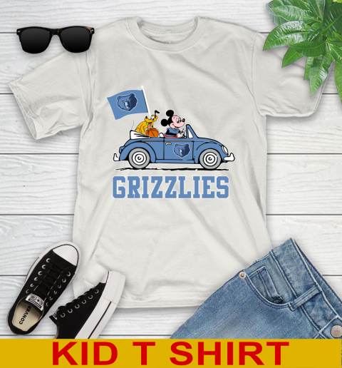 NBA Basketball Memphis Grizzlies Pluto Mickey Driving Disney Shirt Youth T-Shirt 12