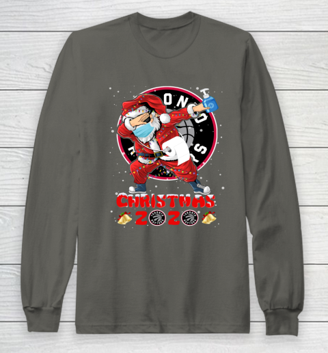 Toronto Raptors Funny Santa Claus Dabbing Christmas 2020 NBA Long Sleeve T-Shirt 5