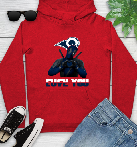 NHL Los Angeles Rams Deadpool Love You Fuck You Football Sports Youth Hoodie 12