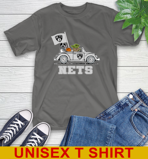 NBA Basketball Brooklyn Nets Darth Vader Baby Yoda Driving Star Wars Shirt T-Shirt 8