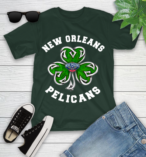 NBA New Orleans Pelicans Three Leaf Clover St Patrick's Day Basketball Sports Youth T-Shirt 5