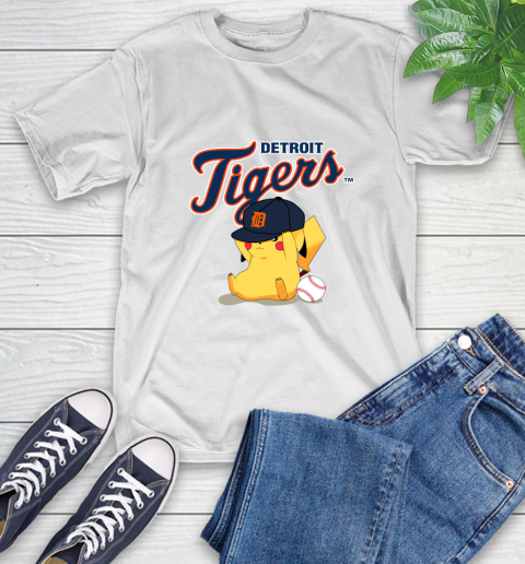 MLB Pikachu Baseball Sports Detroit Tigers T-Shirt
