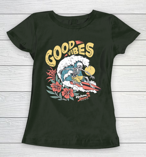 Good Vibes Skeleton Surfer Women's T-Shirt 4