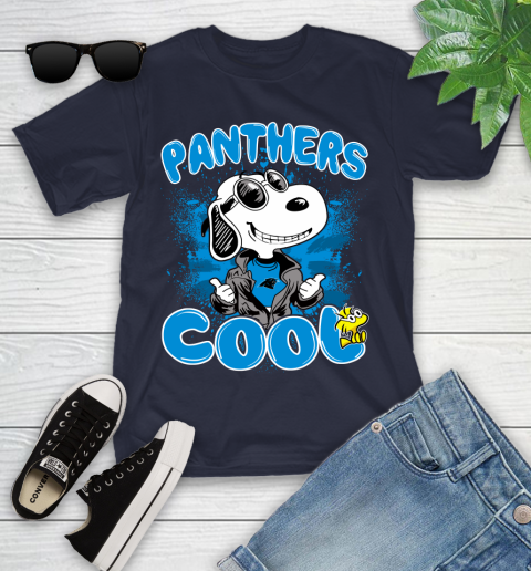 NFL Football Carolina Panthers Cool Snoopy Shirt Youth T-Shirt 2