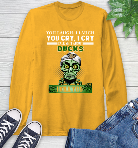 NHL Talk Shit About Anaheim Ducks I Kill You Achmed The Dead Terrorist Jeffrey Dunham Hockey Long Sleeve T-Shirt 2
