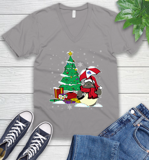 New York Rangers NHL Hockey Cute Tonari No Totoro Christmas Sports V-Neck T-Shirt 3