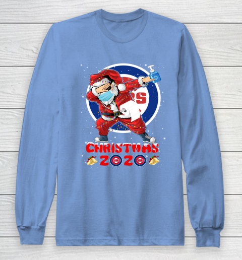 Chicago Cubs Funny Santa Claus Dabbing Christmas 2020 MLB Long Sleeve T-Shirt 8