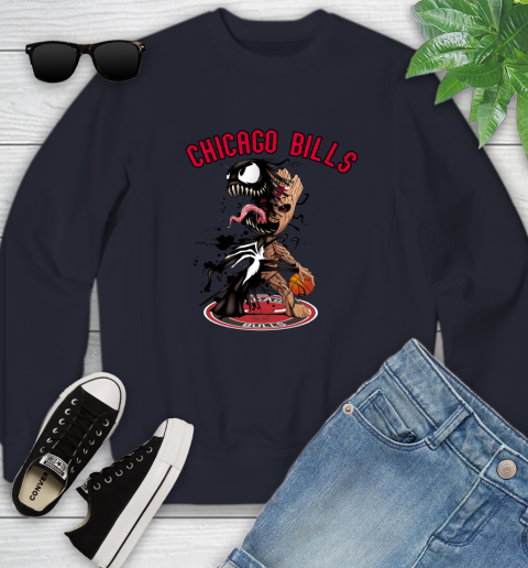 NBA Chicago Bulls Basketball Venom Groot Guardians Of The Galaxy Youth Sweatshirt 3