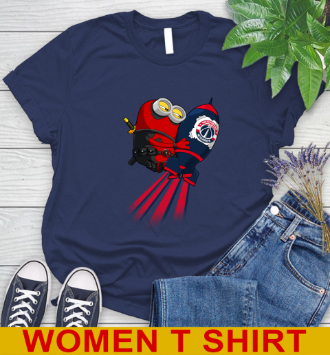 NBA Basketball Washington Wizards Deadpool Minion Marvel Shirt Women's T-Shirt 12