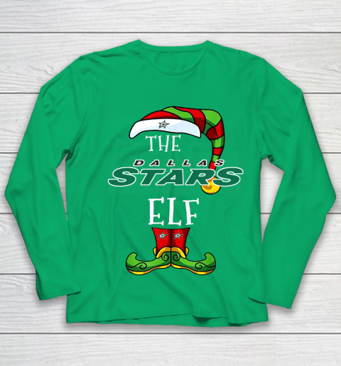 Dallas Stars Christmas ELF Funny NHL Youth Long Sleeve 4