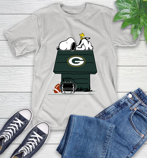 Green Bay Packers NFL Football Snoopy Woodstock The Peanuts Movie T-Shirt
