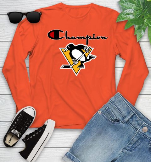 NHL Hockey Pittsburgh Penguins Champion Shirt Youth Long Sleeve 2