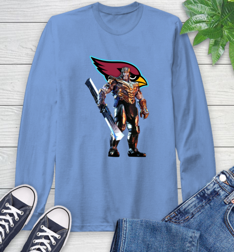 NFL Thanos Gauntlet Avengers Endgame Football Arizona Cardinals Long Sleeve T-Shirt 11