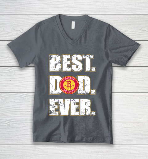 NBA Houston Rockets Basketball Best Dad Ever Family Shirt V-Neck T-Shirt 4