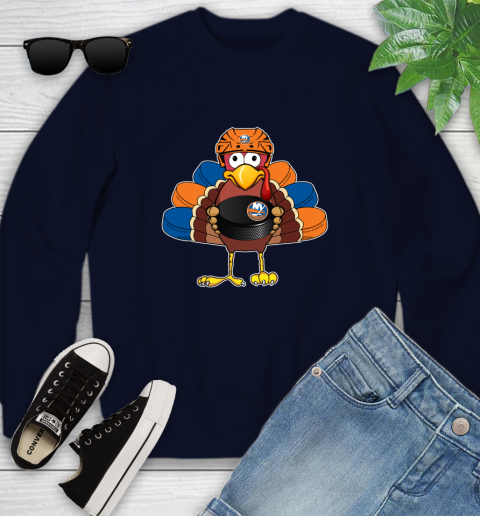 New York Islanders Turkey Thanksgiving Day Youth Sweatshirt 3