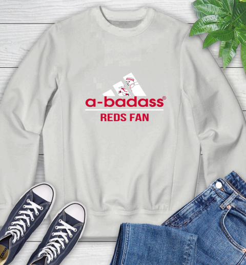 MLB A Badass Cincinnati Reds Fan Adidas Baseball Sports Sweatshirt 5
