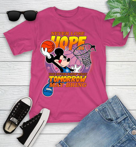 Philadelphia 76ers NBA Basketball Mickey Disney Never Lose Hope Youth T-Shirt - Image 12