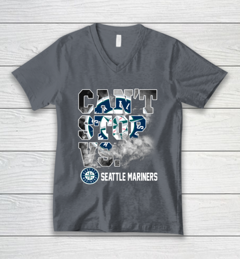 MLB Seattle Mariners Baseball Can't Stop Vs Mariners V-Neck T-Shirt 4