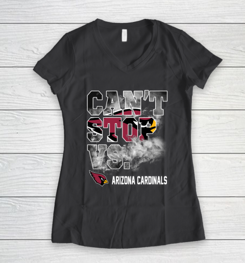 NFL Arizona Cardinals Football Can't Stop Vs Women's V-Neck T-Shirt 6