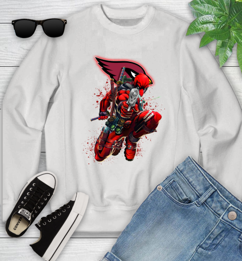 NFL Deadpool Marvel Comics Sports Football Arizona Cardinals Youth Sweatshirt