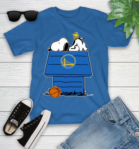 Golden State Warriors NBA Basketball Snoopy Woodstock The Peanuts Movie Youth T-Shirt 9