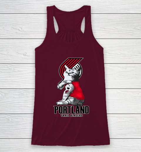 NBA Basketball My Cat Loves Portland Trail Blazers Racerback Tank 2