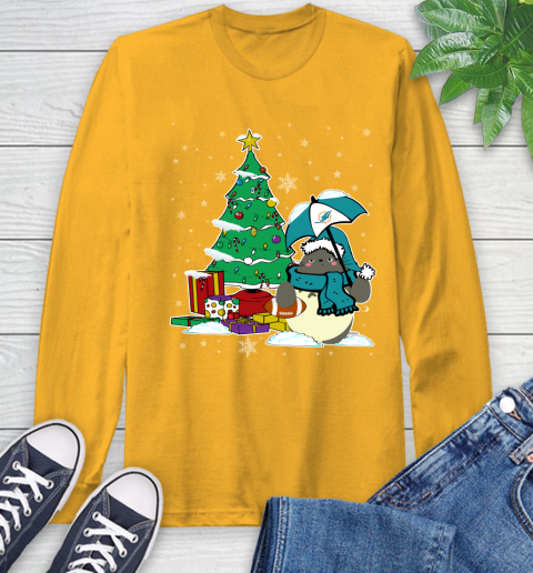 Miami Dolphins NFL Football Cute Tonari No Totoro Christmas Sports Long Sleeve T-Shirt 2