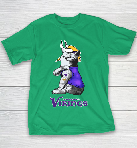 NFL Football My Cat Loves Minnesota Vikings Youth T-Shirt 3