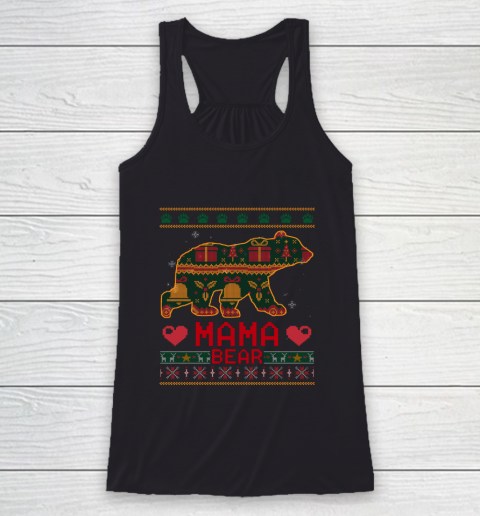 Mama Bear Christmas Pajama Ugly Xmas Sweater Family Gift Racerback Tank