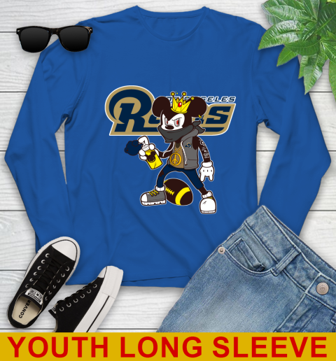 Los Angeles Rams NFL Football Mickey Peace Sign Sports Youth Long Sleeve 10
