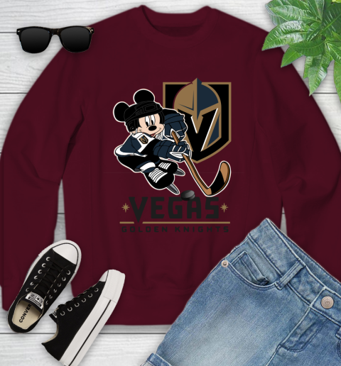 NHL Vegas Golden Knights Mickey Mouse Disney Hockey T Shirt Youth Sweatshirt 5