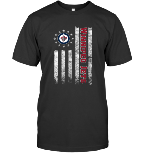 NHL American Flag Hockey Sports Winnipeg Jets T-Shirt