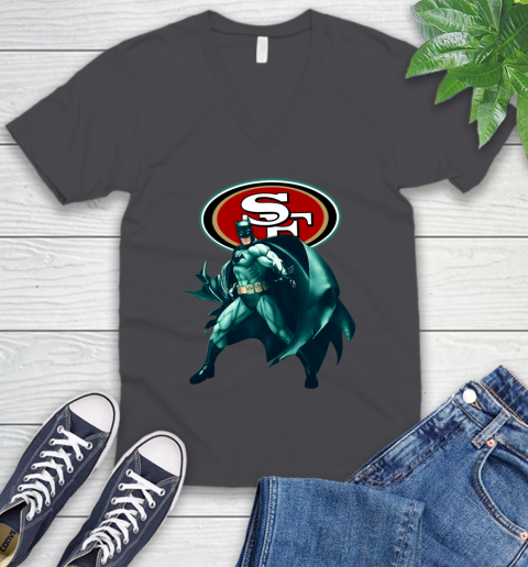 NFL Batman Football Sports San Francisco 49ers V-Neck T-Shirt 5