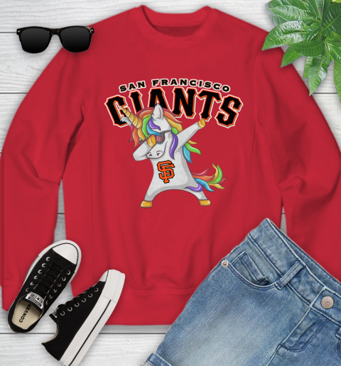 San Francisco Giants MLB Baseball Funny Unicorn Dabbing Sports Youth Sweatshirt 9