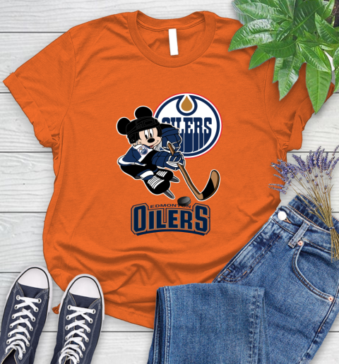 NHL Edmonton Oilers Mickey Mouse Disney Hockey T Shirt Women's T-Shirt 4