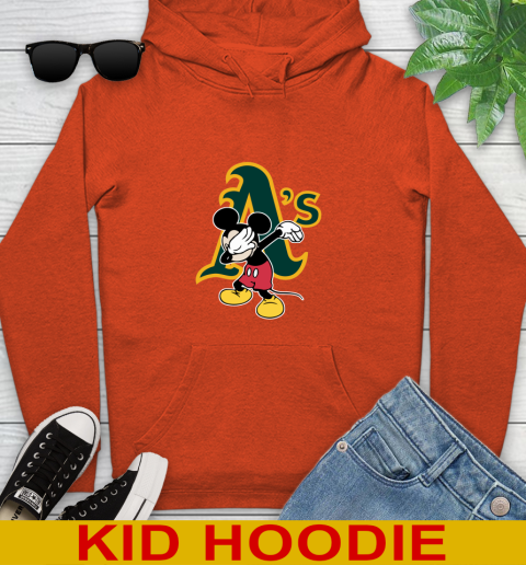 Oakland Athletics MLB Baseball Dabbing Mickey Disney Sports Youth Hoodie 5