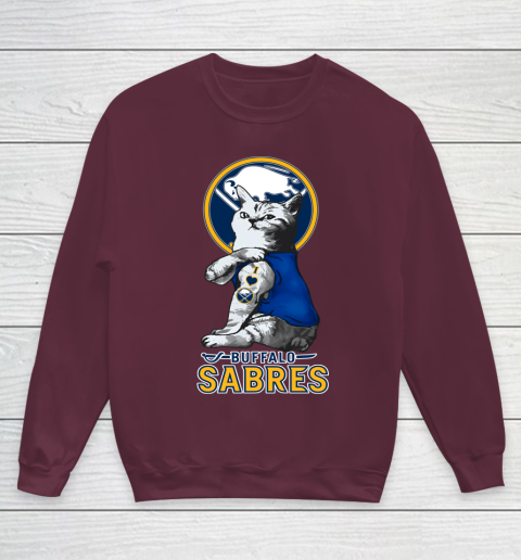 NHL My Cat Loves Buffalo Sabres Hockey Youth Sweatshirt 4