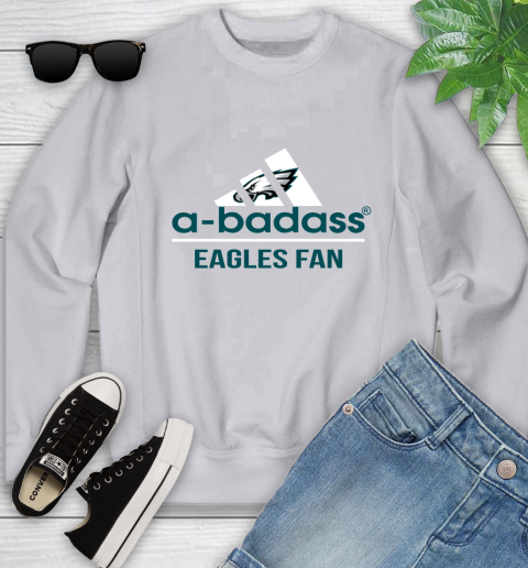 NFL A Badass Philadelphia Eagles Fan Adidas Football Sports Youth Sweatshirt 3