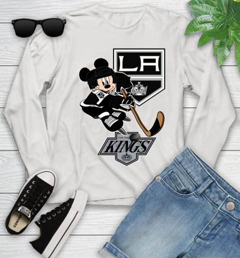Los Angeles Kings Mickey Mouse Disney Hockey T Shirt Youth Long Sleeve