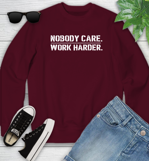 Lamar Jackson Nobody Cares Work Harder Youth Sweatshirt 4