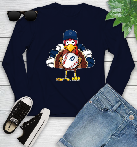 Detroit Tigers Turkey thanksgiving Youth Long Sleeve 3