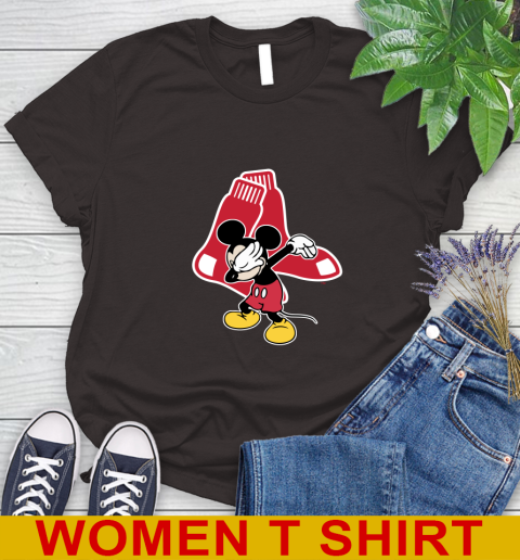 Boston Red Sox MLB Baseball Dabbing Mickey Disney Sports Women's T-Shirt 8