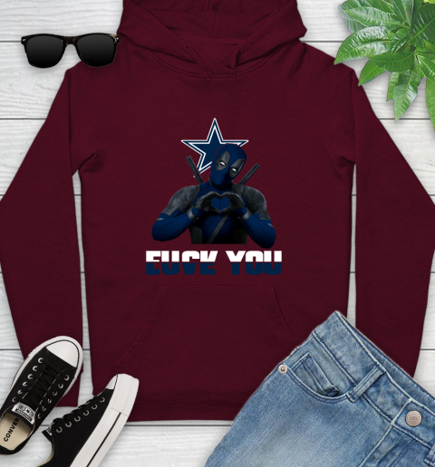 NHL Dallas Cowboys Deadpool Love You Fuck You Football Sports Youth Hoodie 7