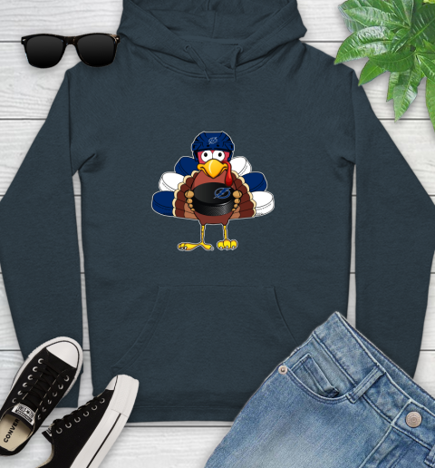 Tampa Bay Lightning Turkey Thanksgiving Day Youth Hoodie 8