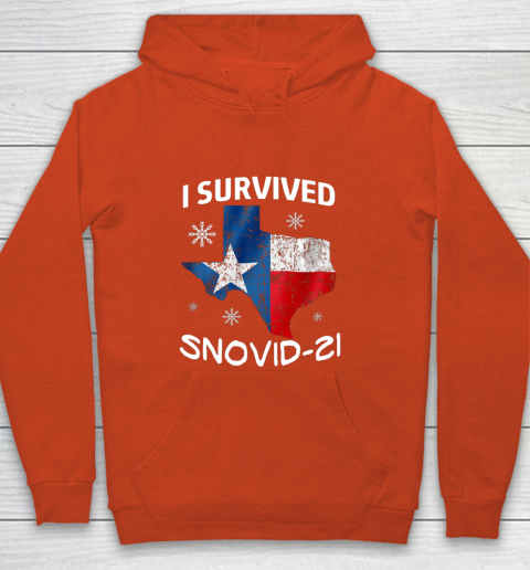 Snowstorm Texas 2021 I Survived Snovid 21 Snow Ice Outage Youth Hoodie 3