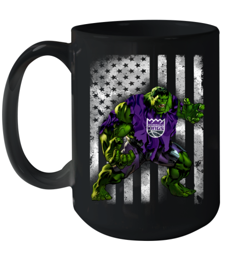 Sacramento Kings Hulk Marvel Avengers NBA Basketball American Flag Ceramic Mug 15oz