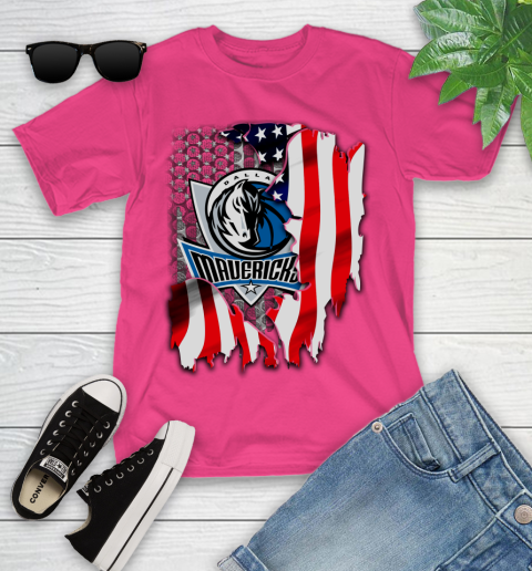 Dallas Mavericks NBA Basketball American Flag Youth T-Shirt 11