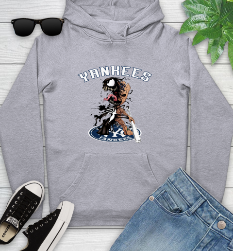 MLB New York Yankees Baseball Venom Groot Guardians Of The Galaxy Youth Hoodie 6