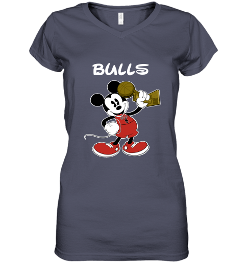 Mickey Chicago Bulls Women's V-Neck T-Shirt